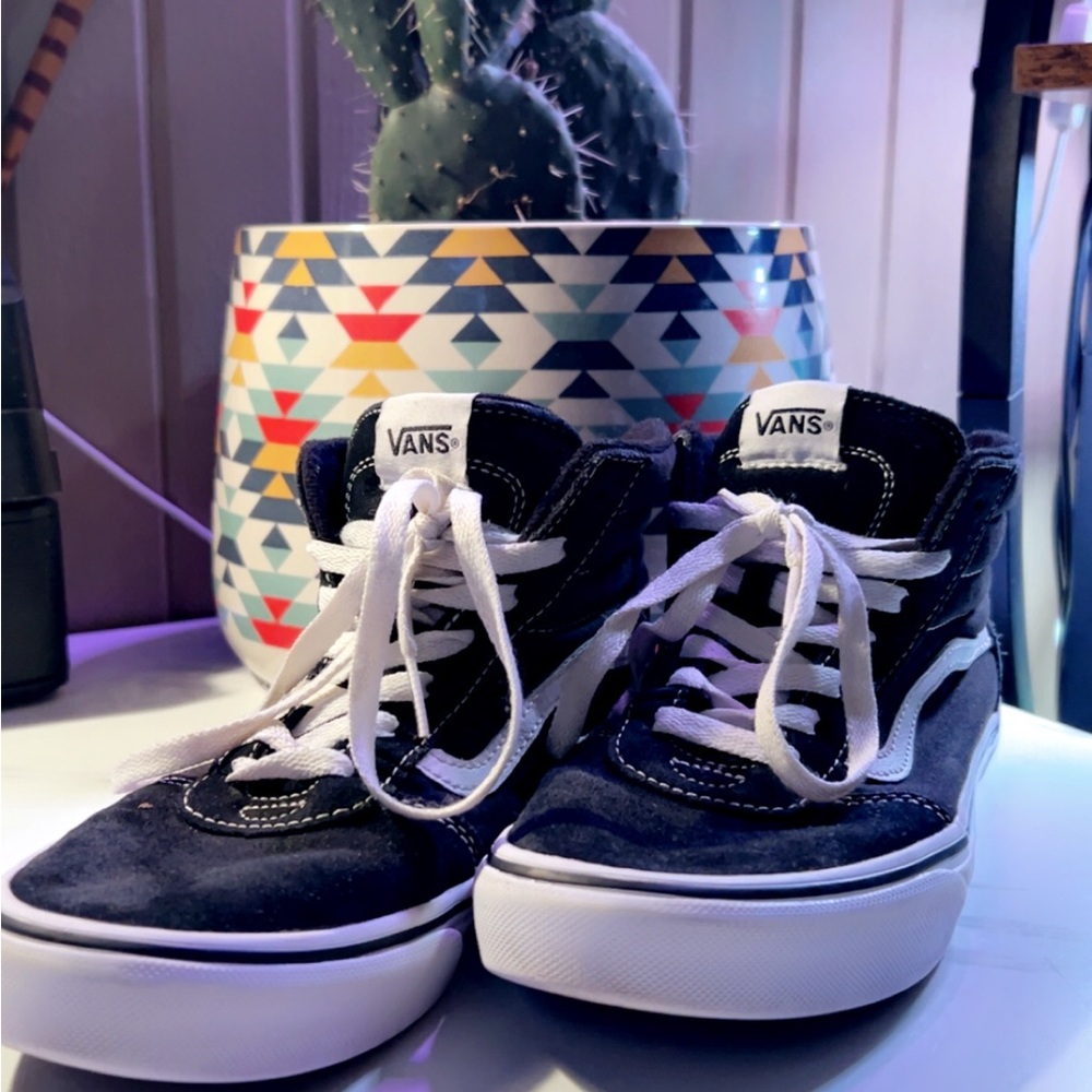 Vans Black and White High-Top Sneakers